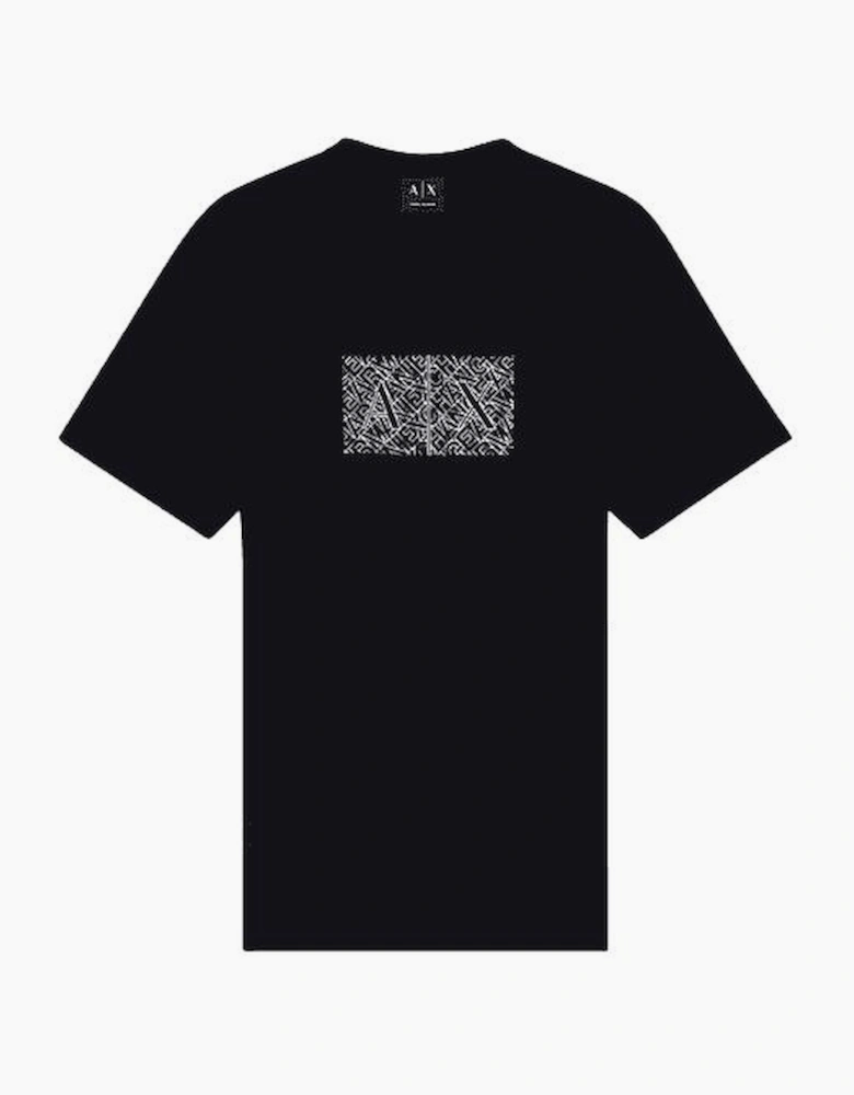 Slim Fit Outline Logo Black T-Shirt