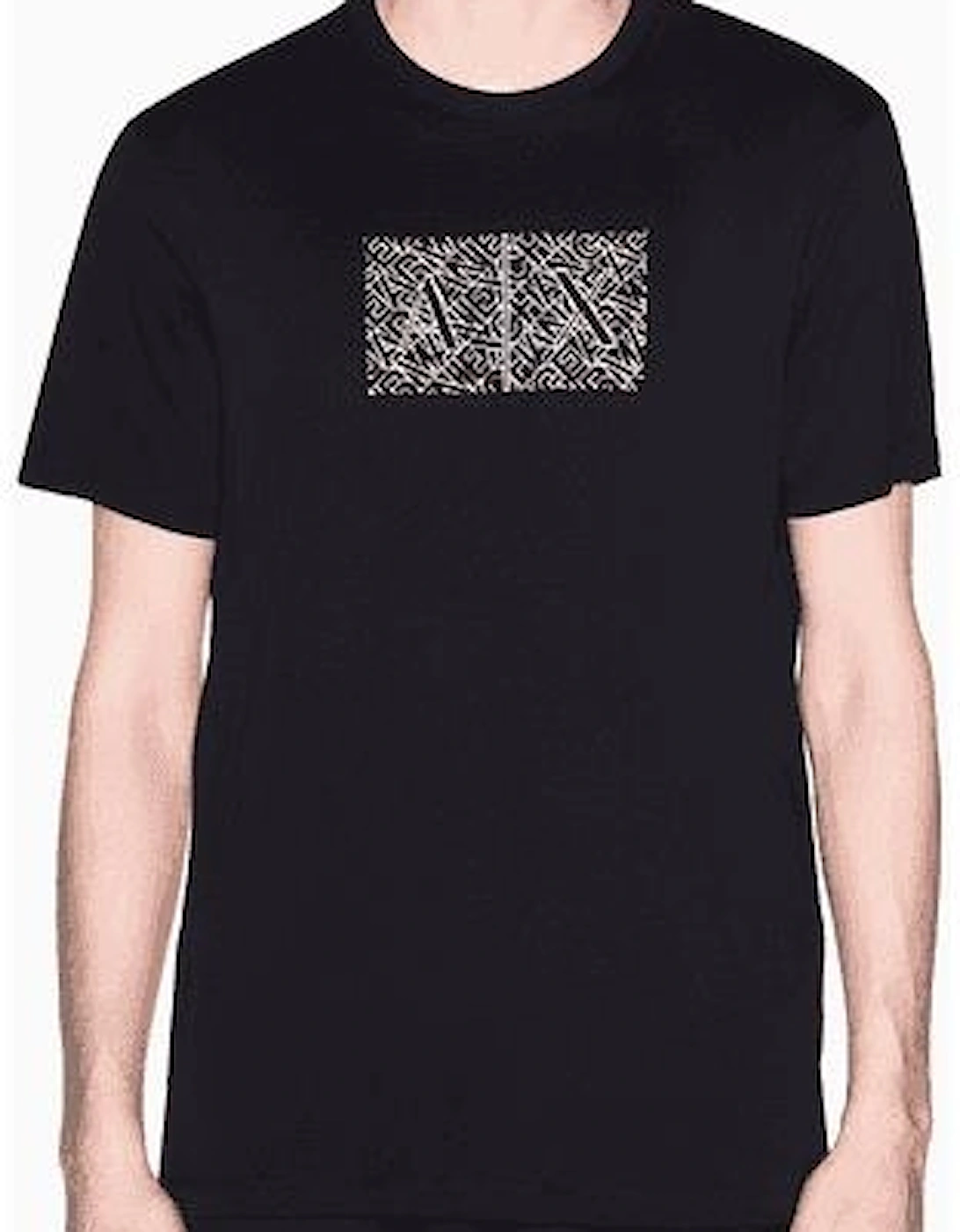 Slim Fit Outline Logo Black T-Shirt