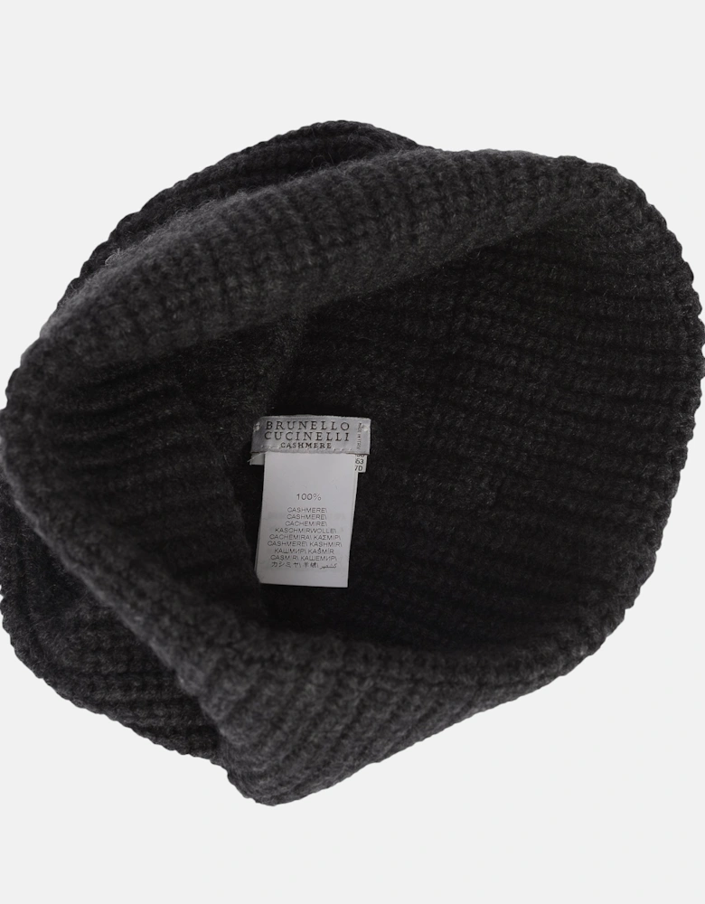 Cashmere Hat Charcoal Grey