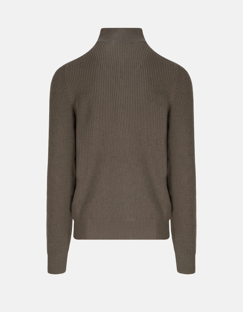 T NECK ZIP CARDIGAN
