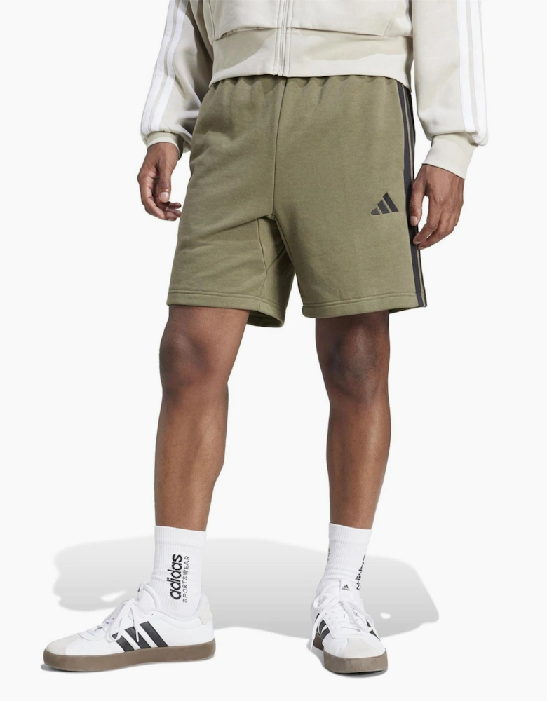 Mens Essentials 3 Stripe Fleece Shorts