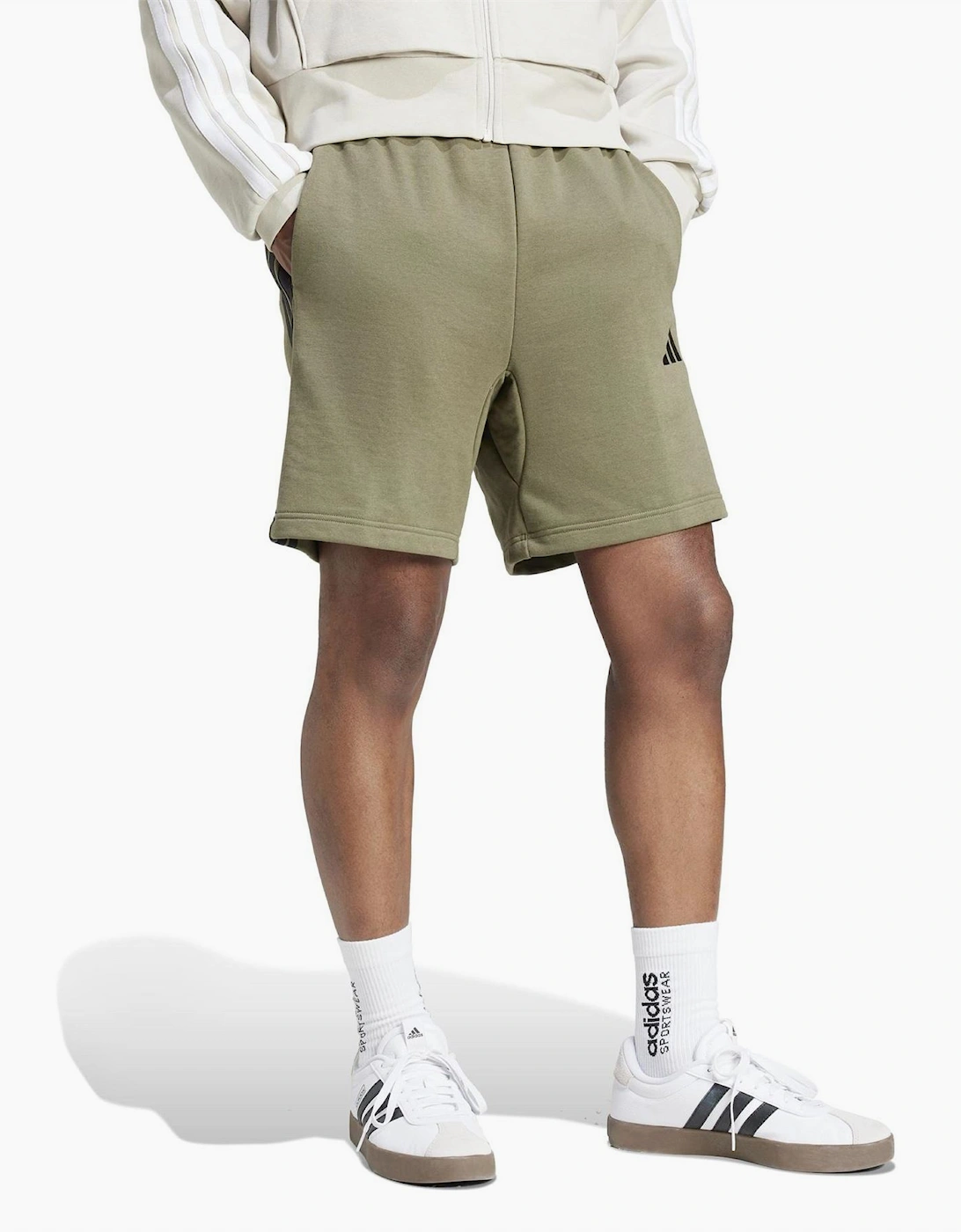 Mens Essentials 3 Stripe Fleece Shorts