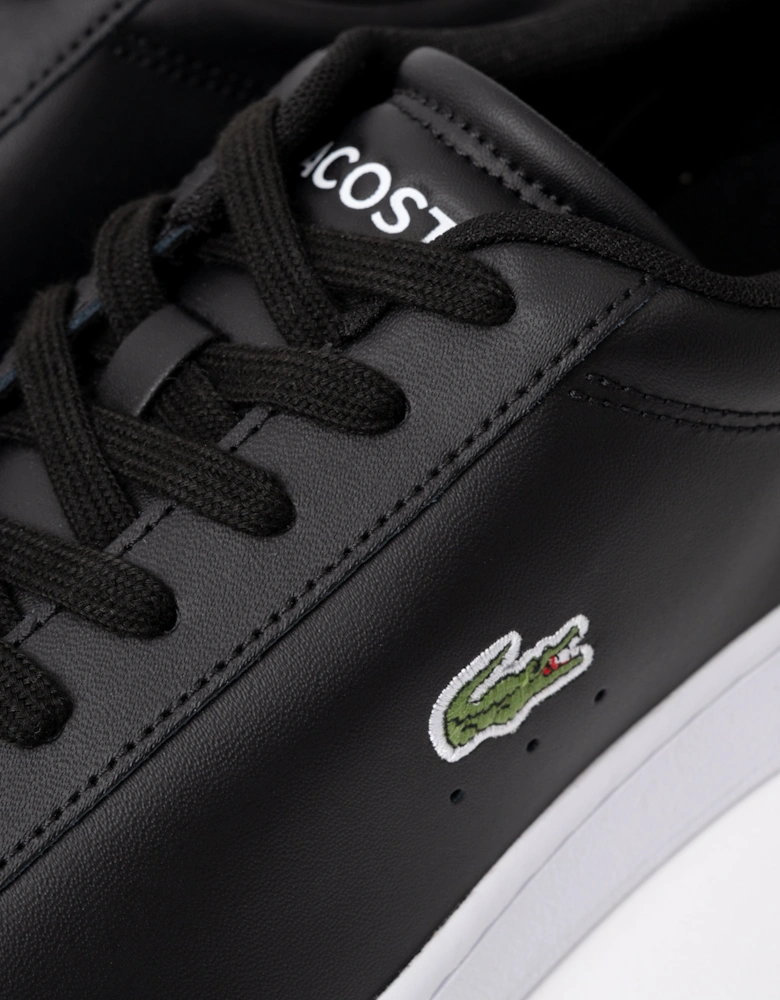 Lacoste Carnaby Leather Mens Trainers - Black/White 312
