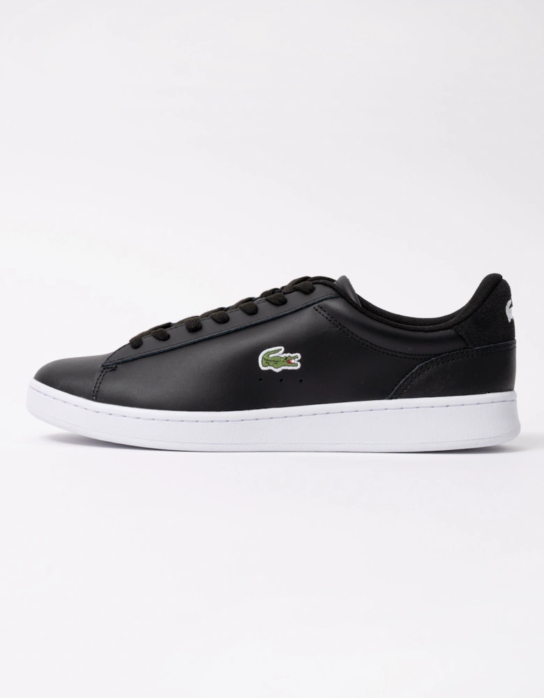Lacoste Carnaby Leather Mens Trainers - Black/White 312