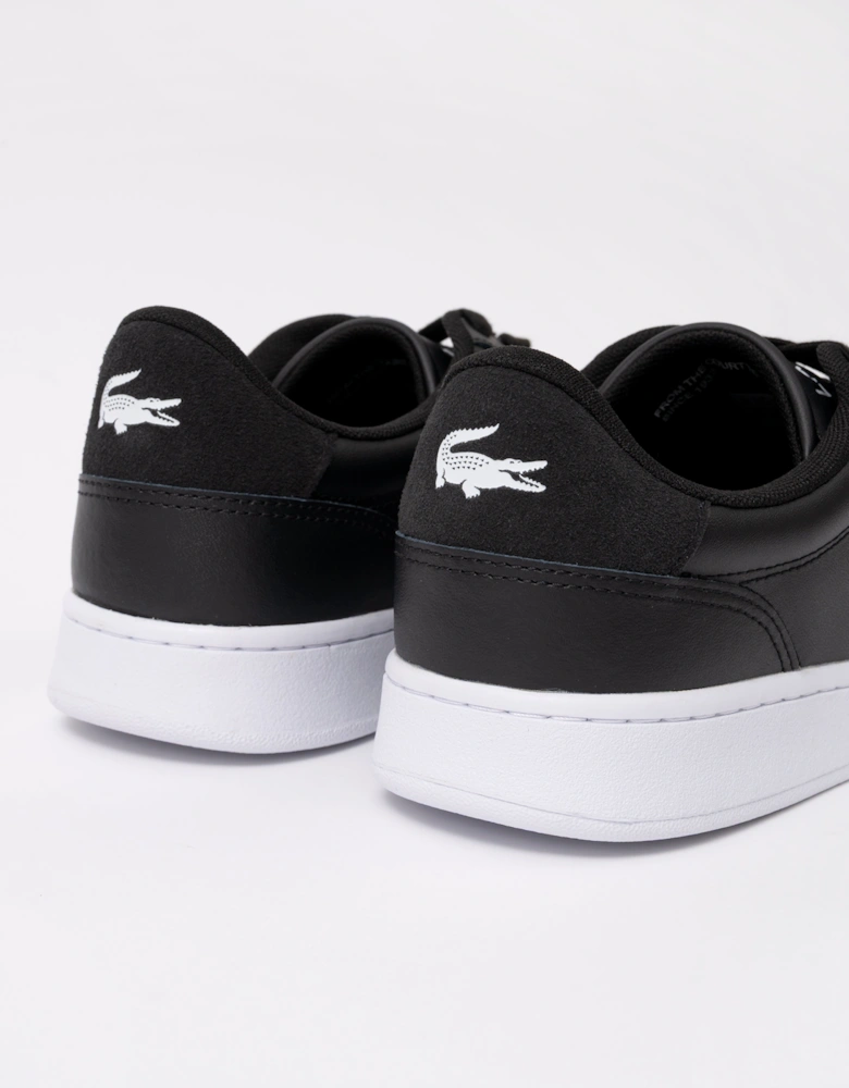 Lacoste Carnaby Leather Mens Trainers - Black/White 312