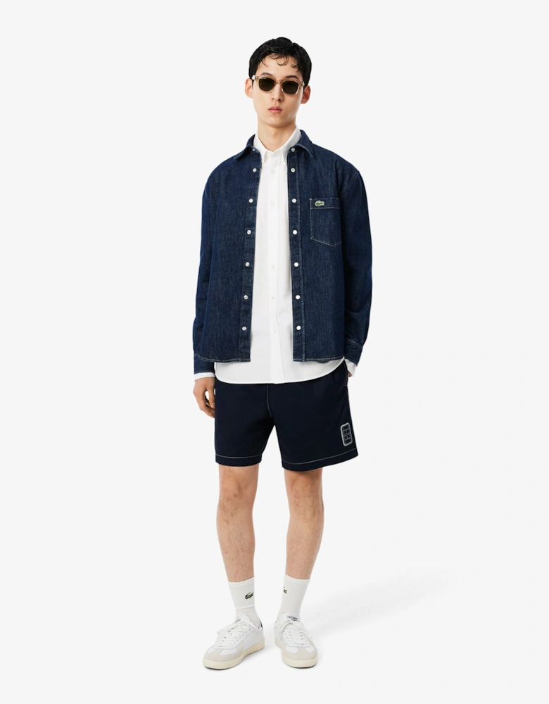 Lacoste Casual Oxford Mens Long Sleeve Shirt - White/White 800