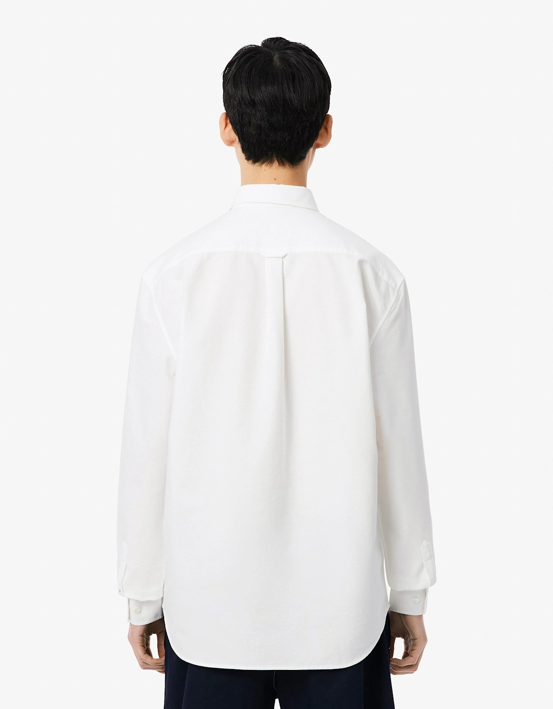 Lacoste Casual Oxford Mens Long Sleeve Shirt - White/White 800