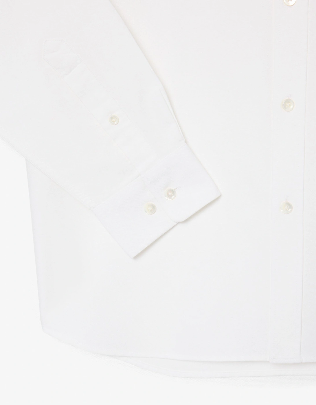 Lacoste Casual Oxford Mens Long Sleeve Shirt - White/White 800