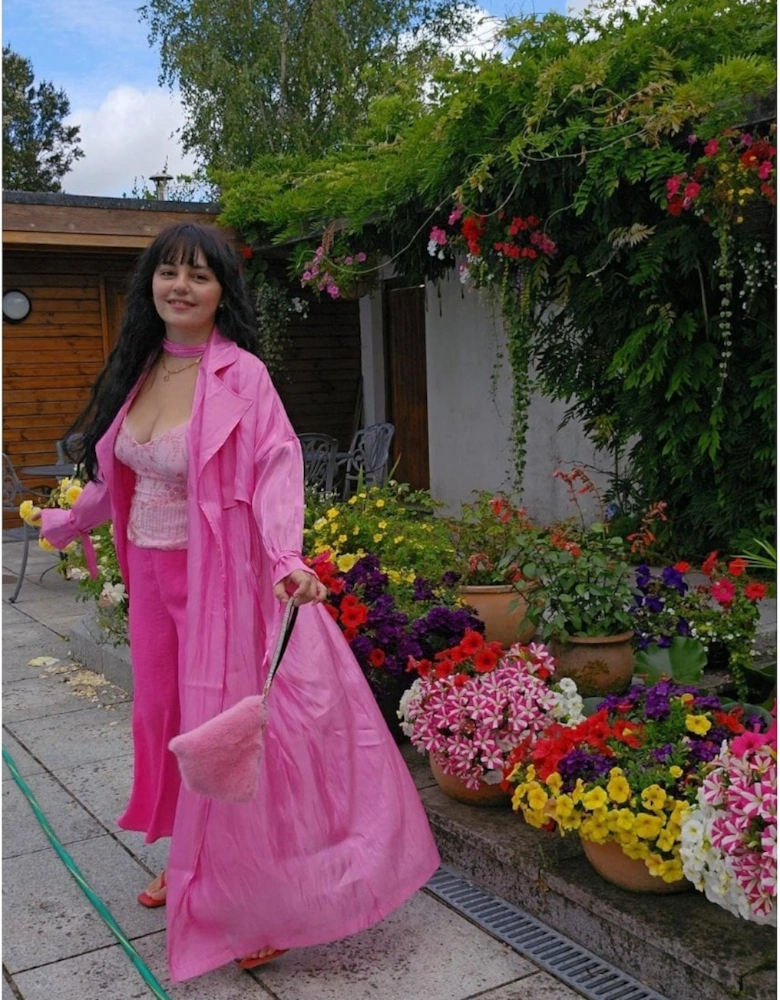 Pink Eco Bamboo Lyocell Trench Coat