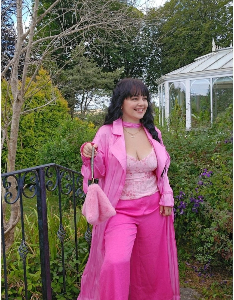 Pink Eco Bamboo Lyocell Trench Coat