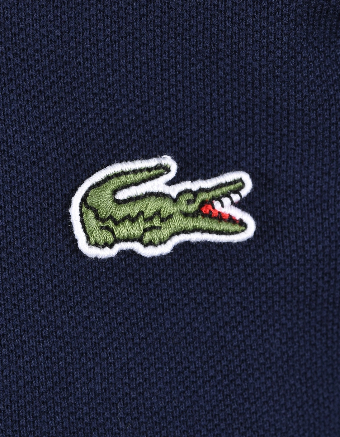 LACOSTE SHORT SLEEVED RIBBED COLLAR POLO NAVY