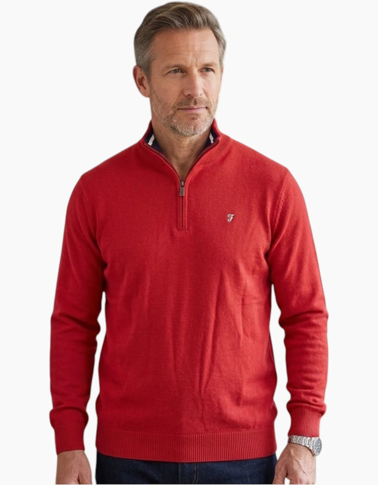 FARAH Mens Winter Jumper Bomber Cotton
