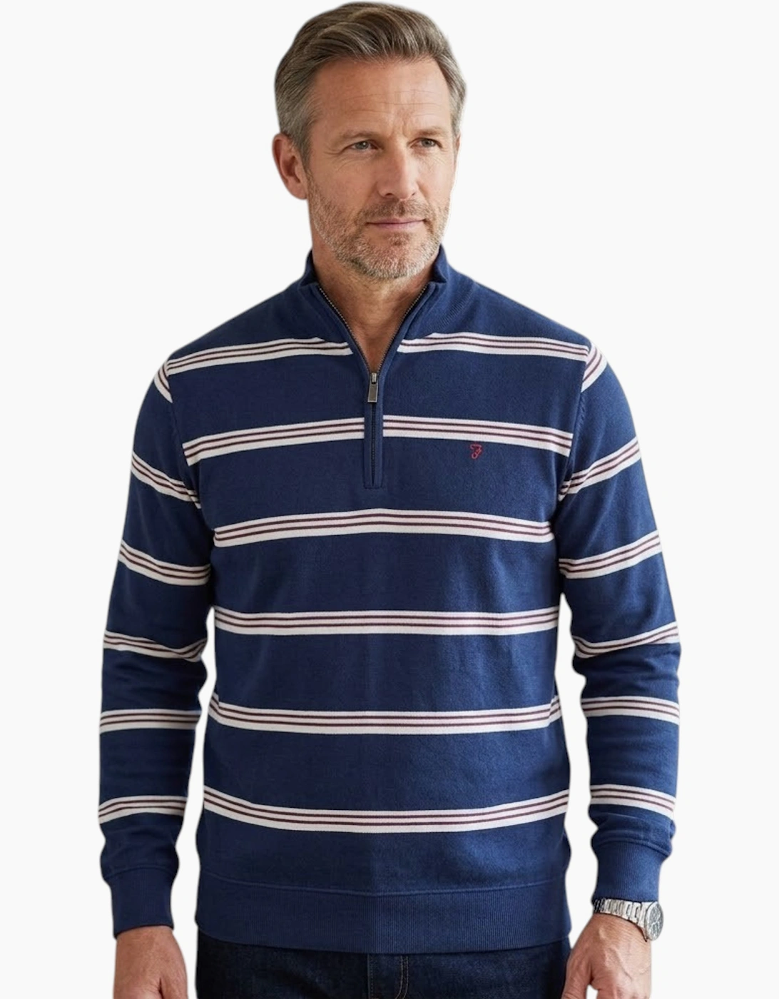 FARAH Mens Winter Jumper Bomber Cotton
