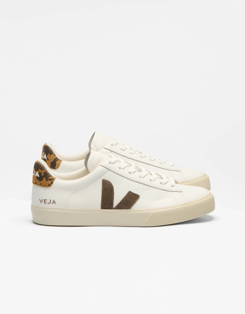 VEJA Campo Leather Womens Trainers - White/Camel Wild Country