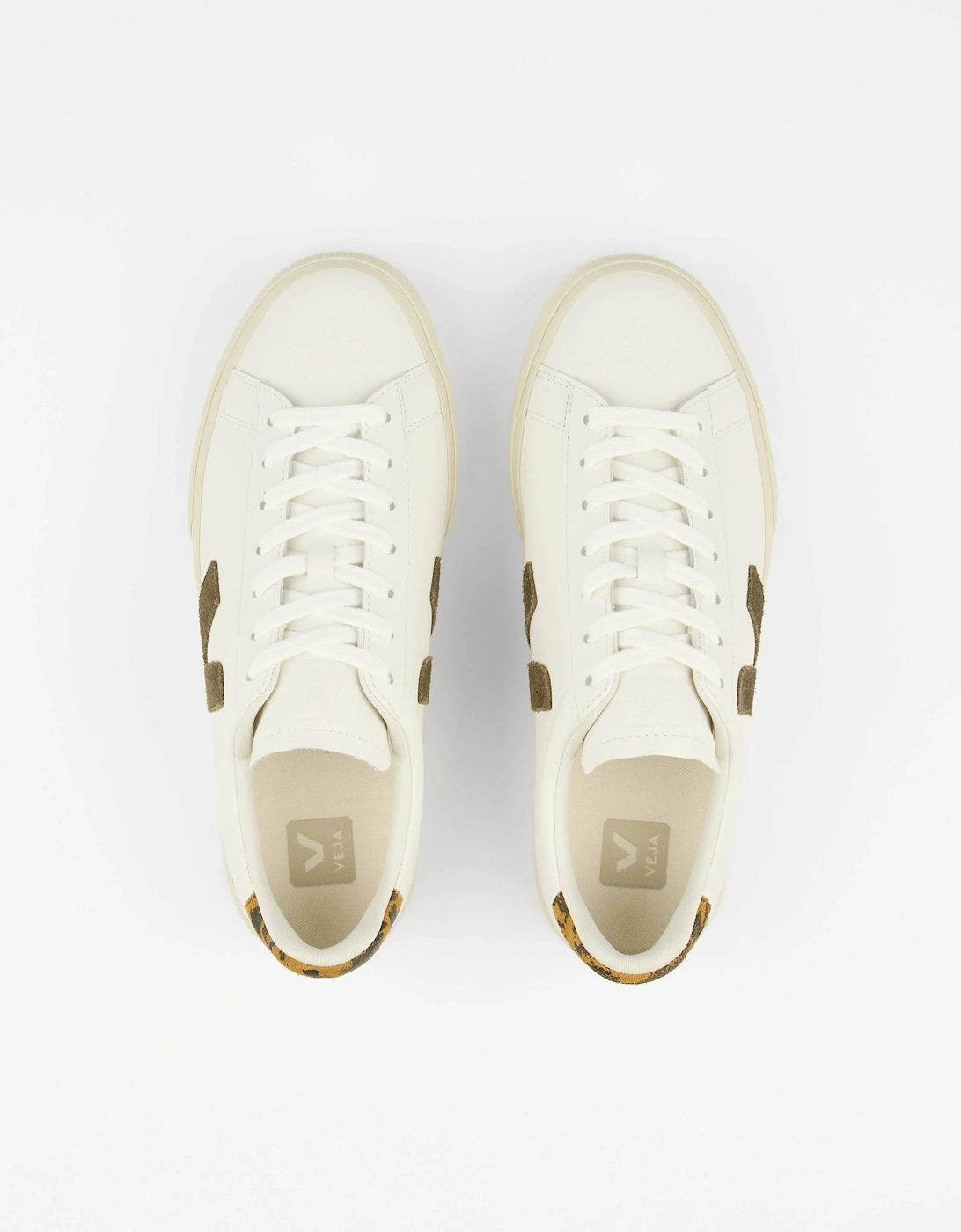 VEJA Campo Leather Womens Trainers - White/Camel Wild Country