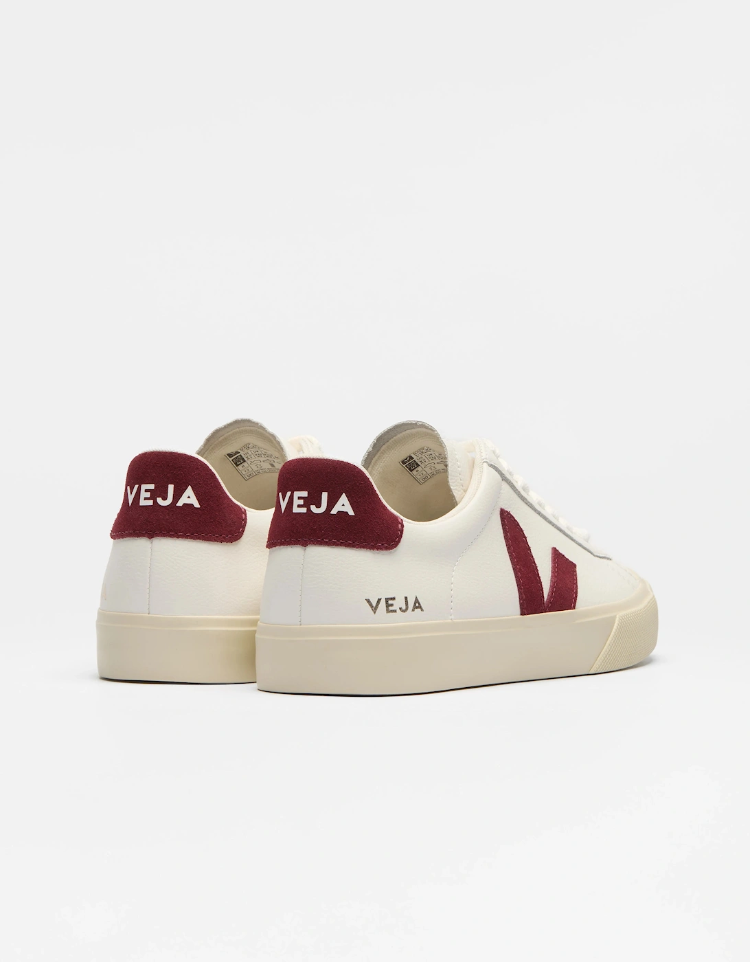 VEJA Campo Leather Womens Trainers - White/Garnet
