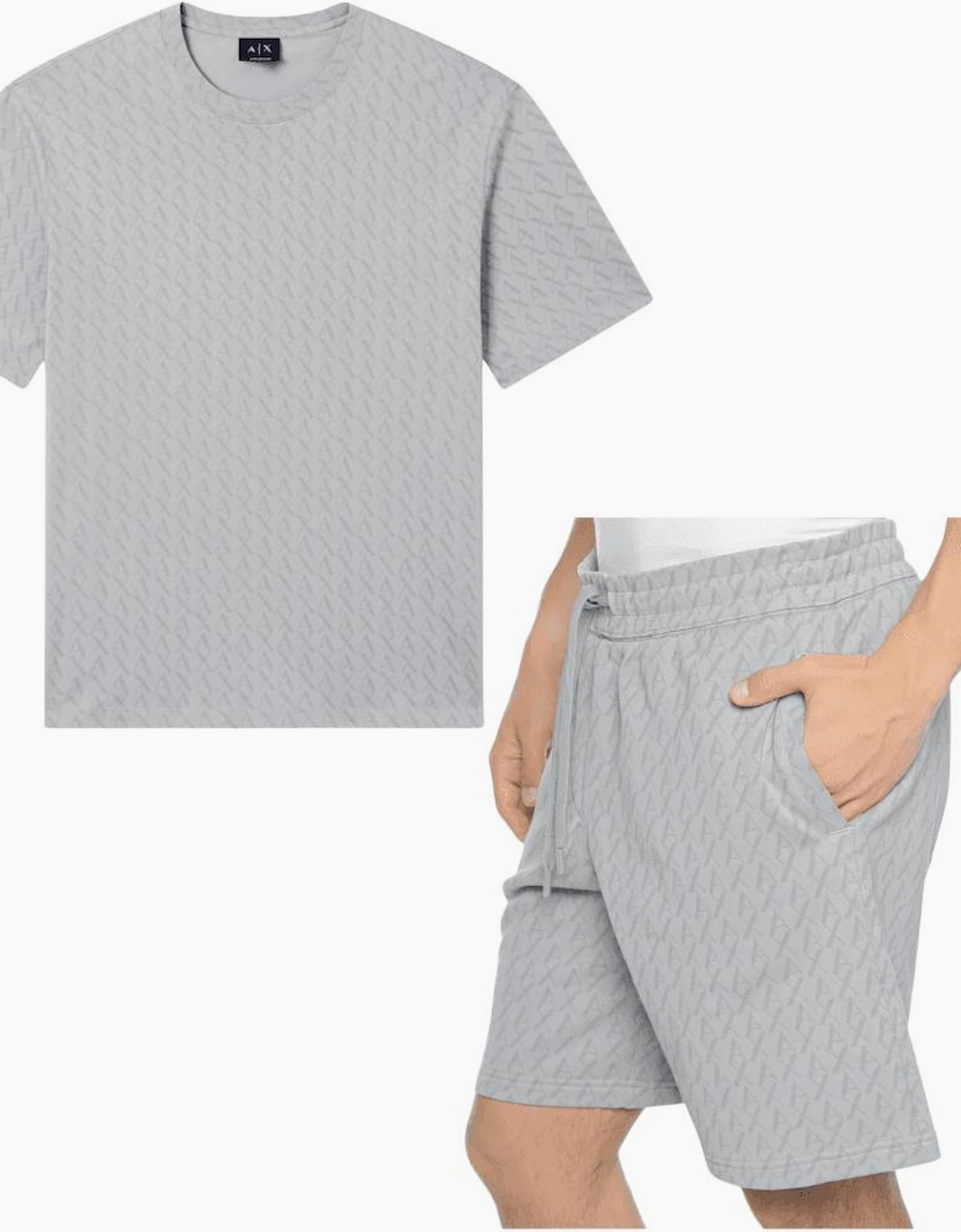 Monogram All Over Grey Short Set, 4 of 3