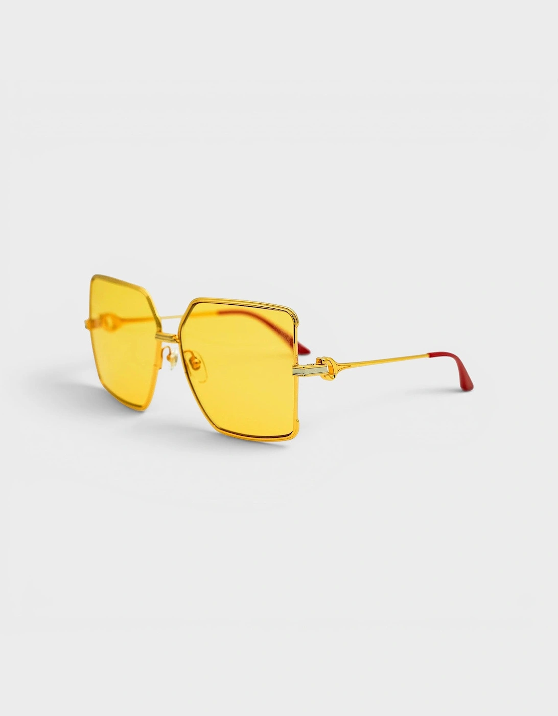 Stainless Steel Square Sunglasses Gold Silver Red Canary