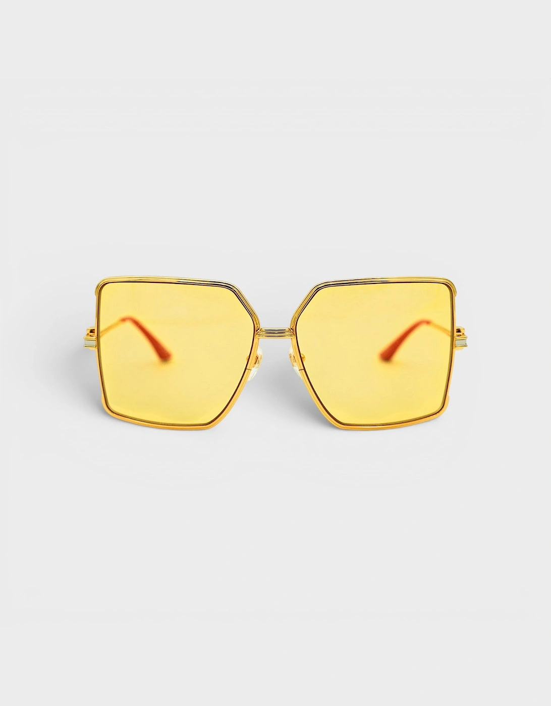 Stainless Steel Square Sunglasses Gold Silver Red Canary