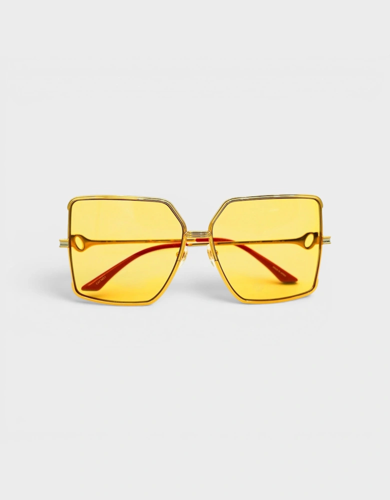 Stainless Steel Square Sunglasses Gold Silver Red Canary