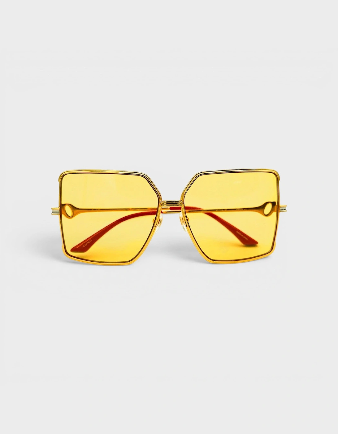 Stainless Steel Square Sunglasses Gold Silver Red Canary