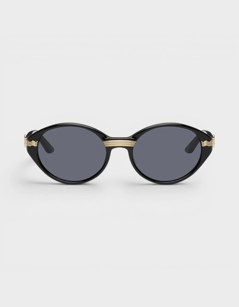 Acetate Cannes Sunglasses Black Gold