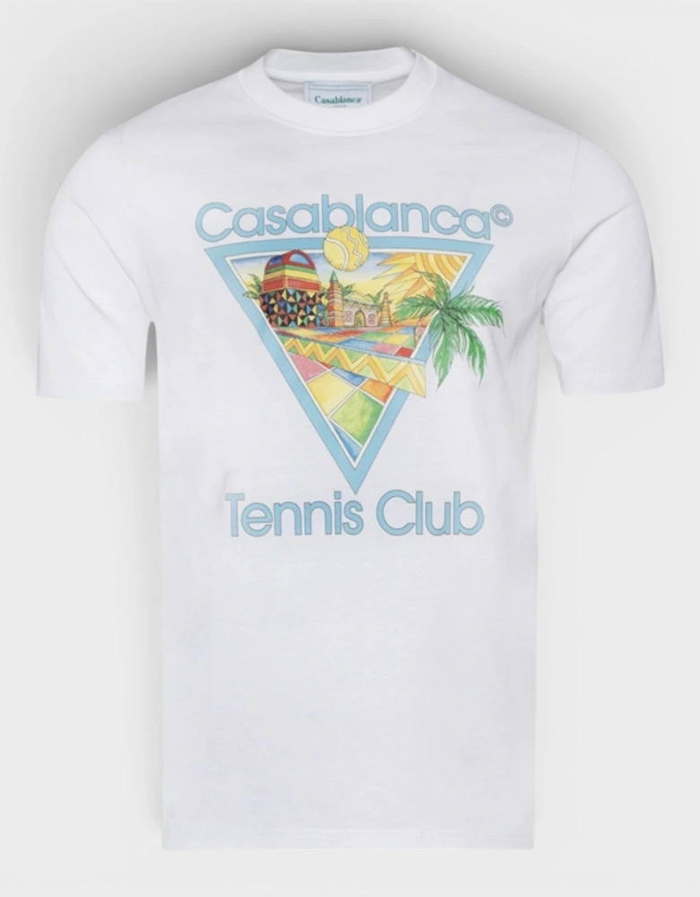 Afro Cubism Tennis Club Printed T-Shirt White