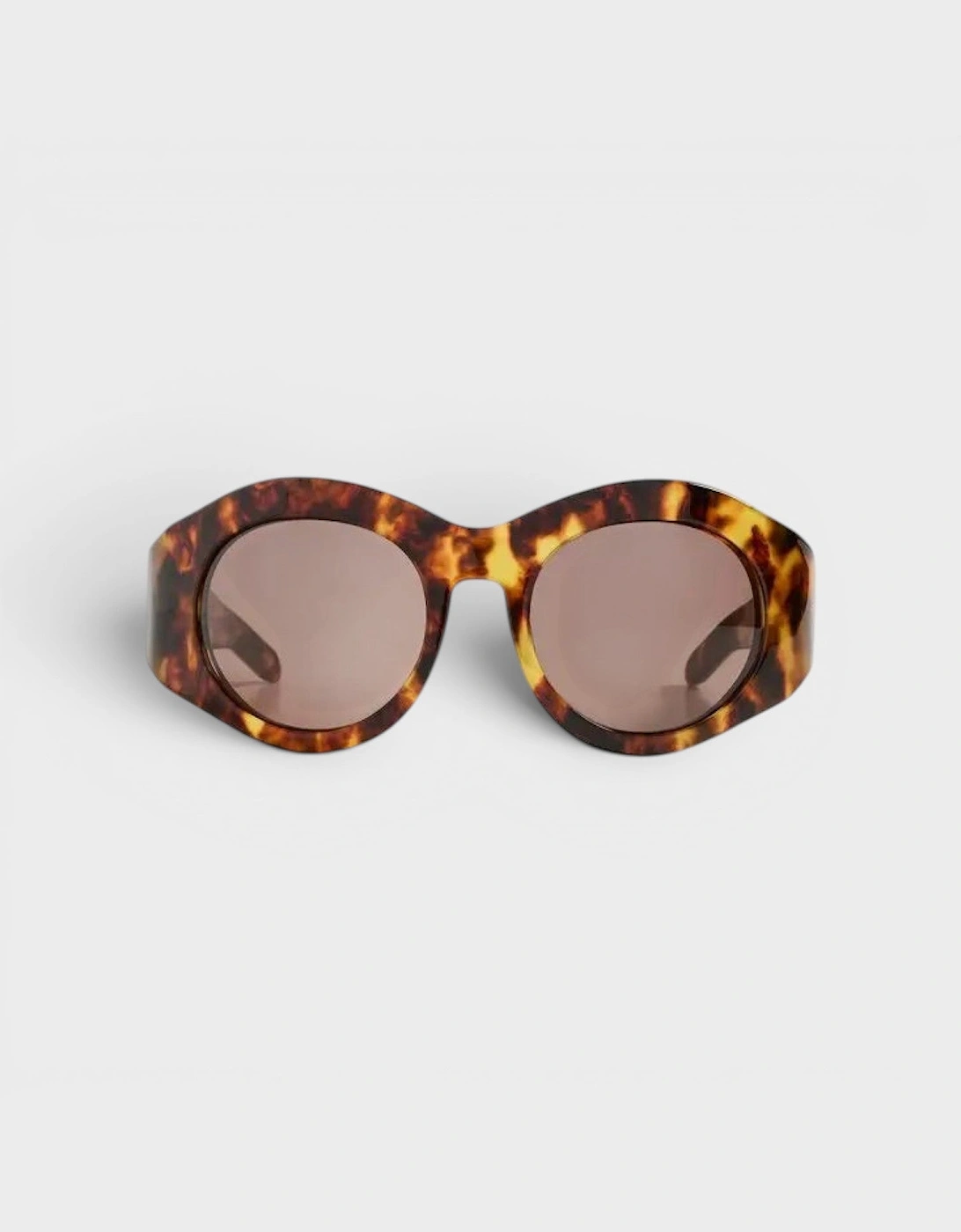 Round Goggle Acetate Sunglasses Tortoise Black