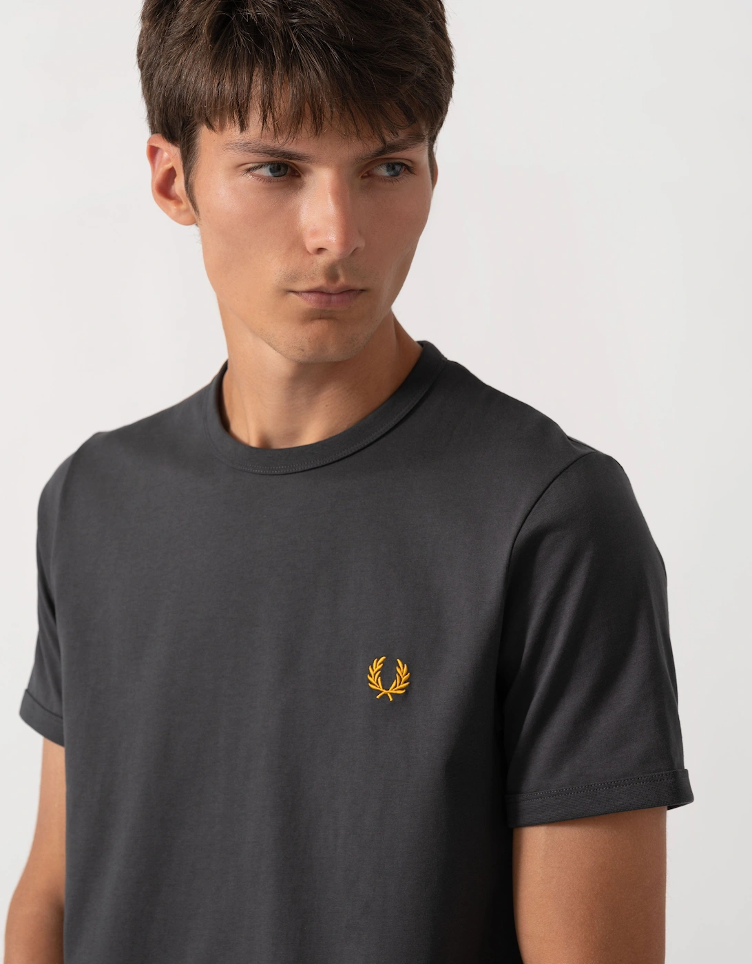 Fred Perry Mens Ringer T-Shirt - Anchor Grey 61C