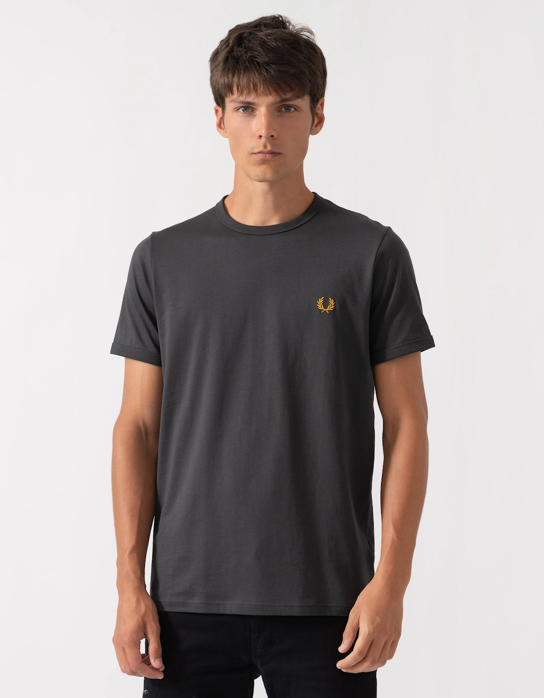 Fred Perry Mens Ringer T-Shirt - Anchor Grey 61C, 5 of 4