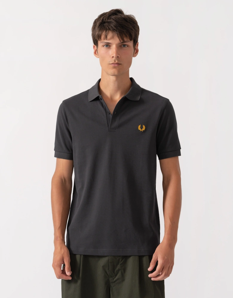 Fred Perry Mens Plain Signature Polo Shirt - Anchor Grey/Golden 85C