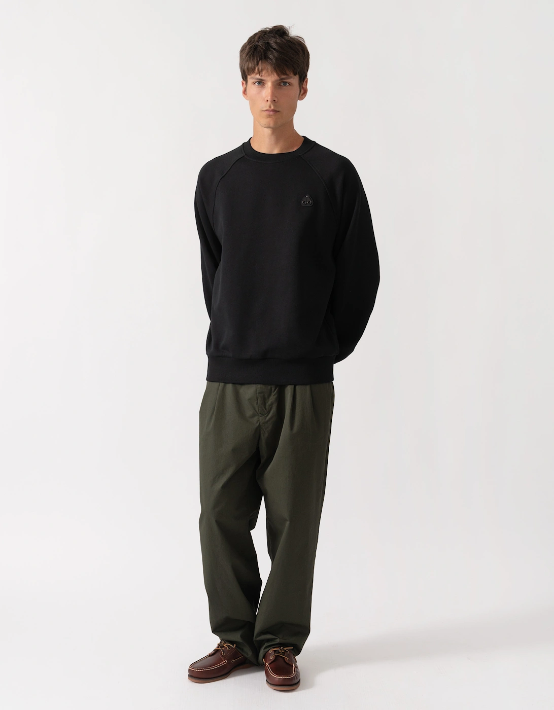 Moose Knuckles Mens Yul Crewneck Sweatshirt - Black 292