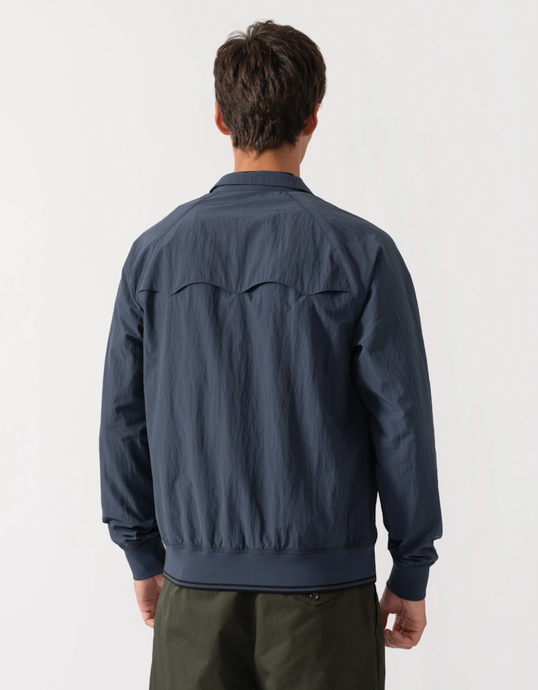 Fred Perry Mens Crinkle Nylon Harrington Jacket - Dark Airforce 738