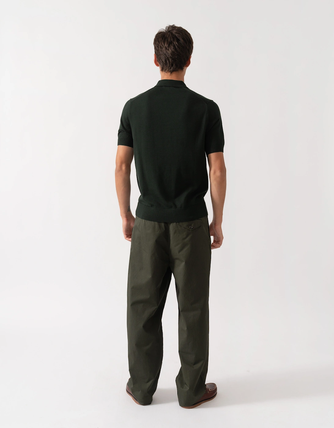 Fred Perry Mens Cotton Knitted Shirt - Night Green Q20