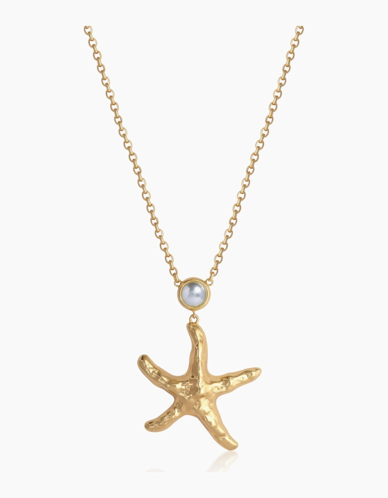 Pearl Drop Starfish Necklace