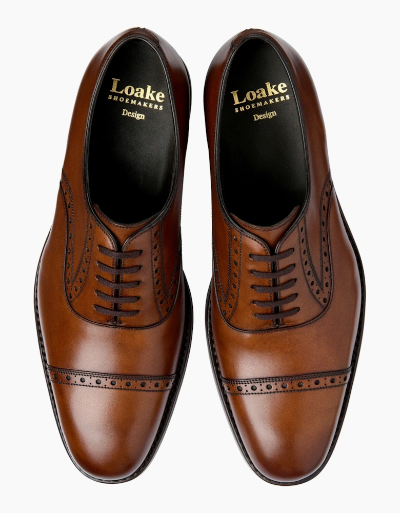 LOAKE KELLAR OXFORD SEMI BROGUE CEDAR