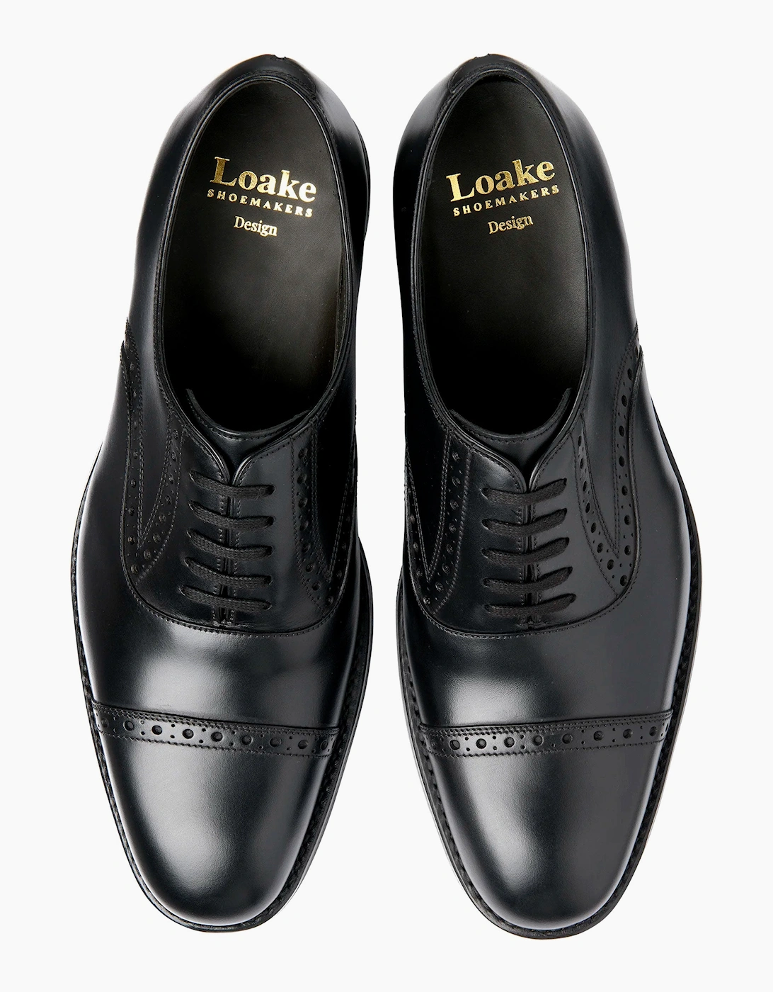 LOAKE KELLAR OXFORD SEMI BROGUE BLACK