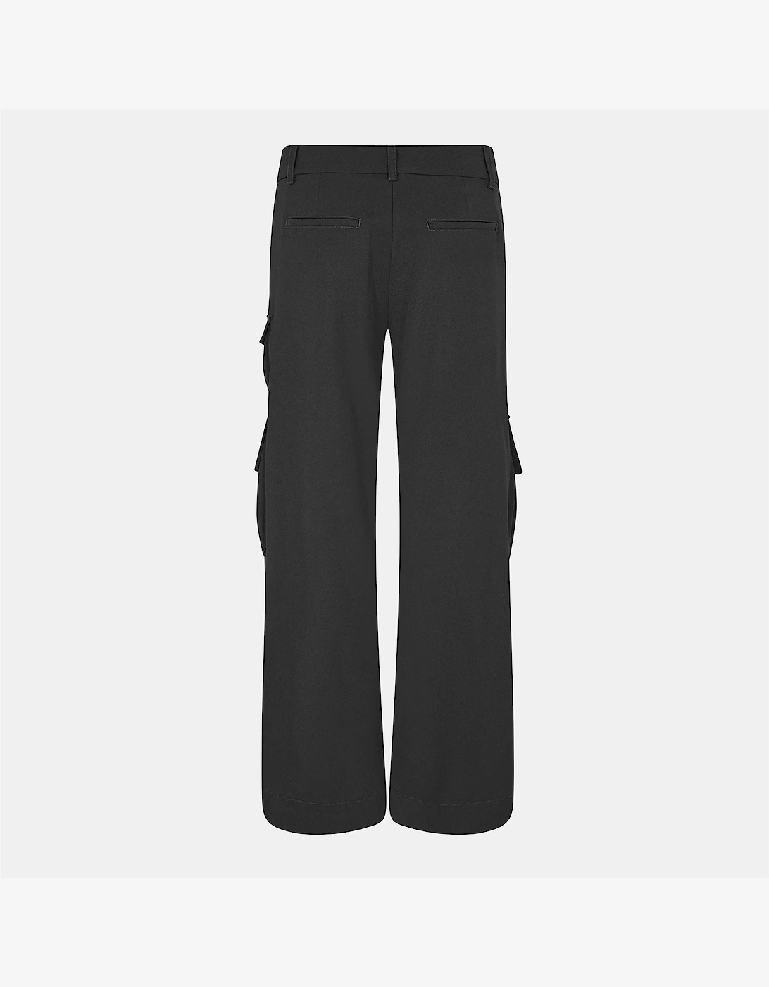 Solid Wide Leg Cargo Pants