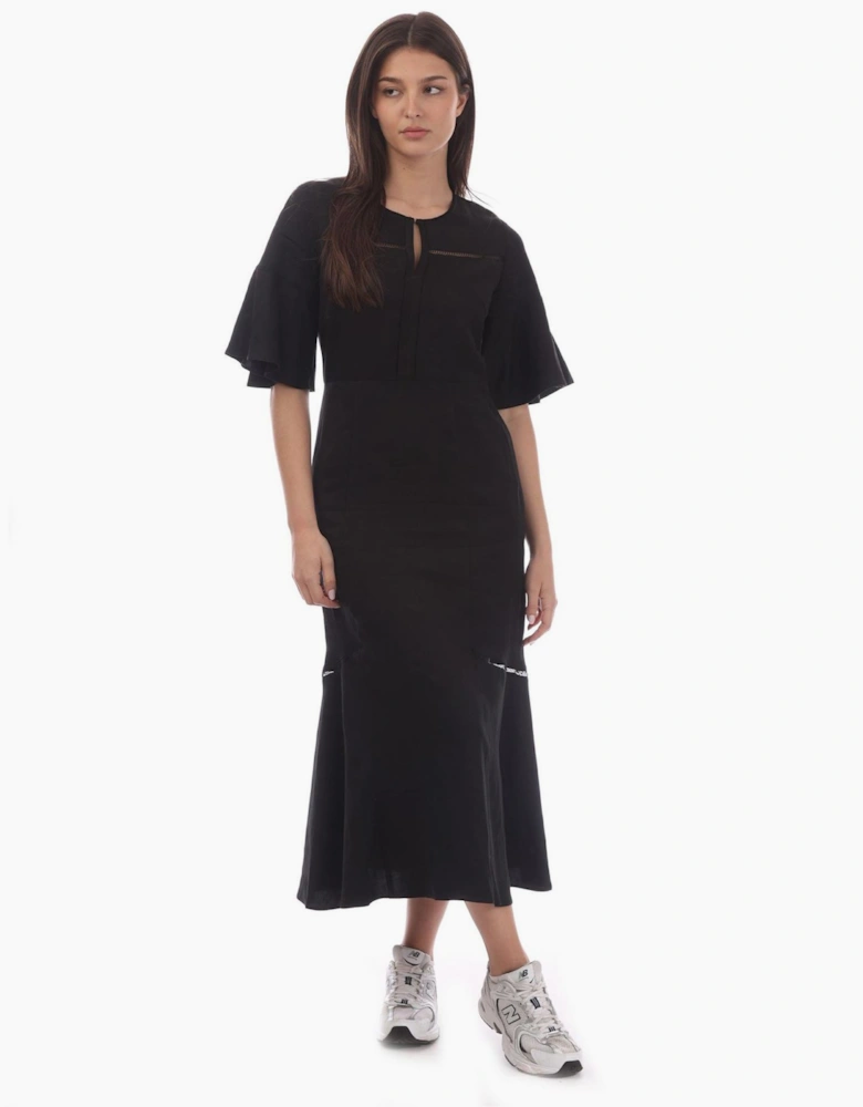 Dileina Crew Neck Maxi Skater Dress