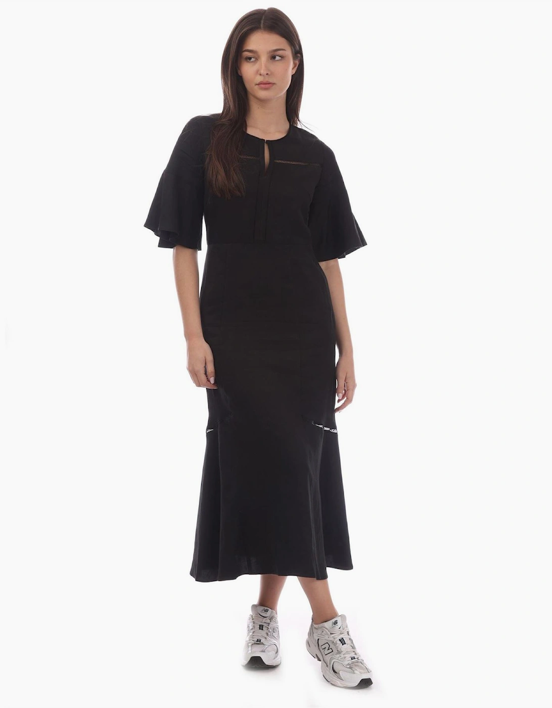 Dileina Crew Neck Maxi Skater Dress