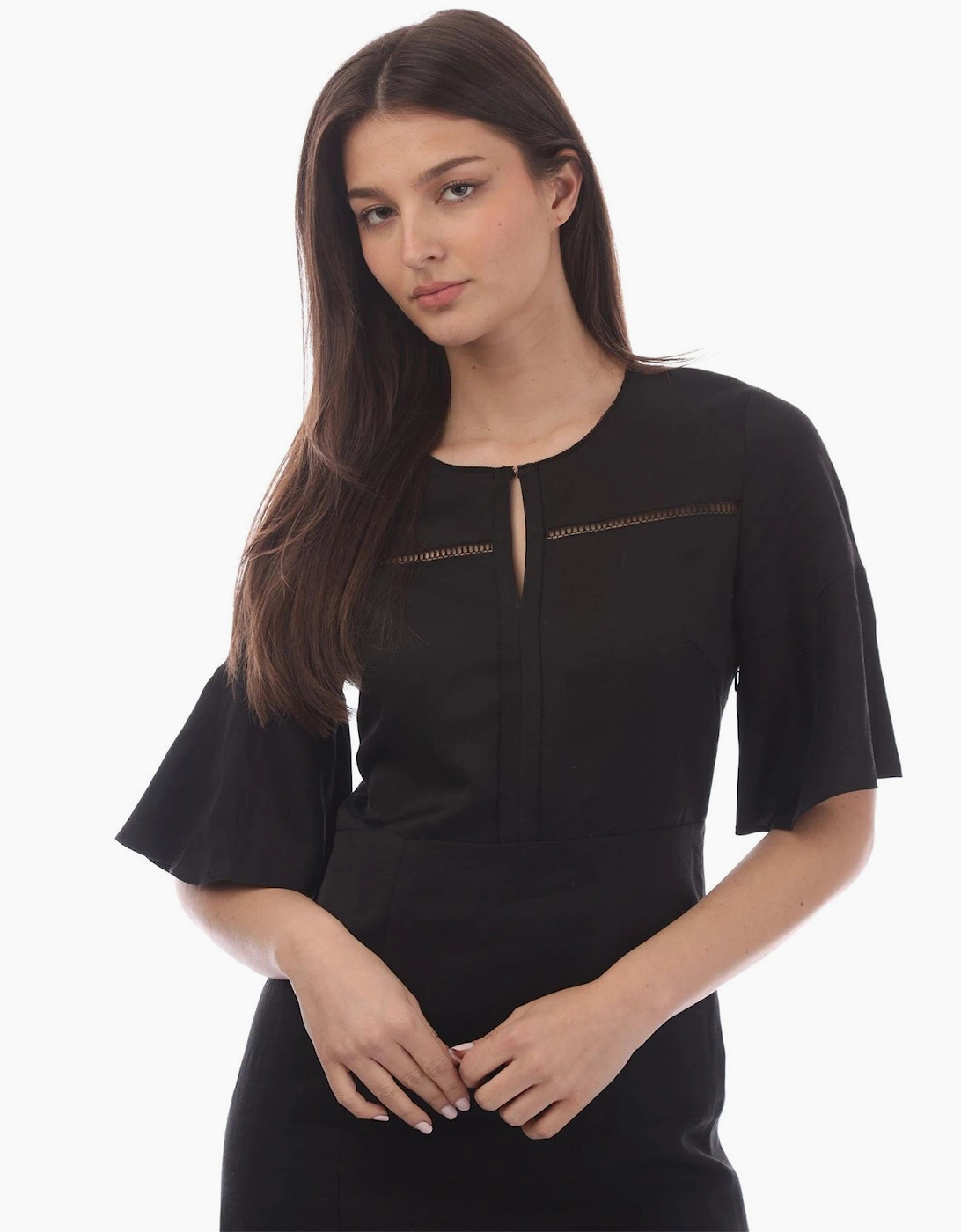 Dileina Crew Neck Maxi Skater Dress