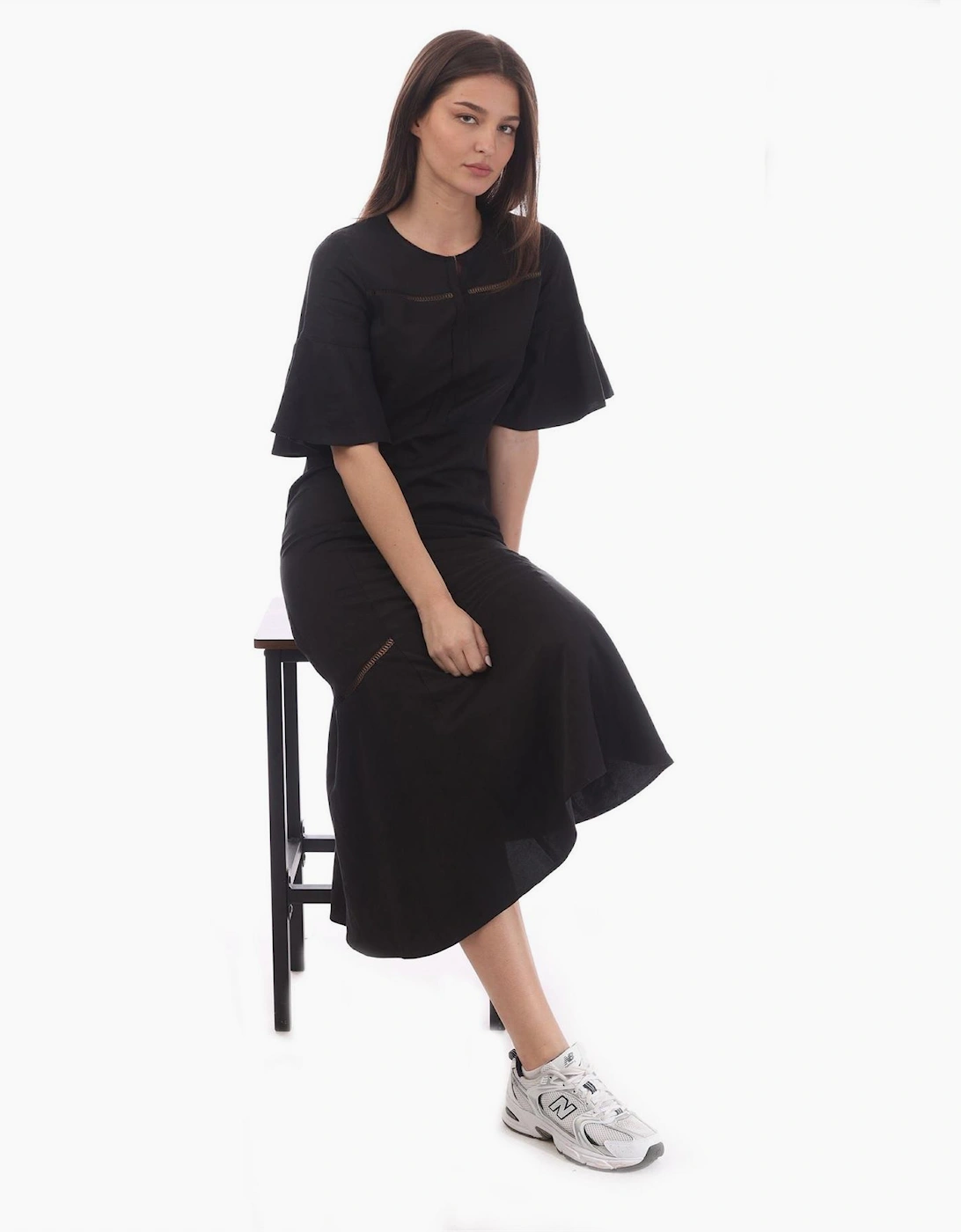 Dileina Crew Neck Maxi Skater Dress