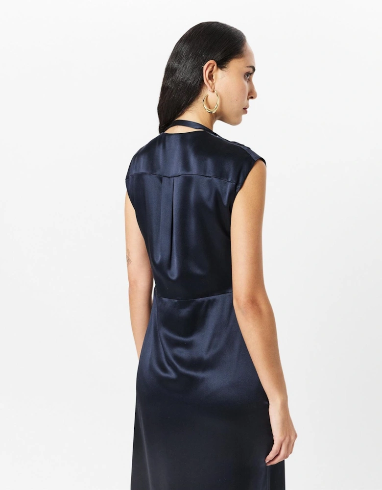 Tie Neck Mini Skater Dress