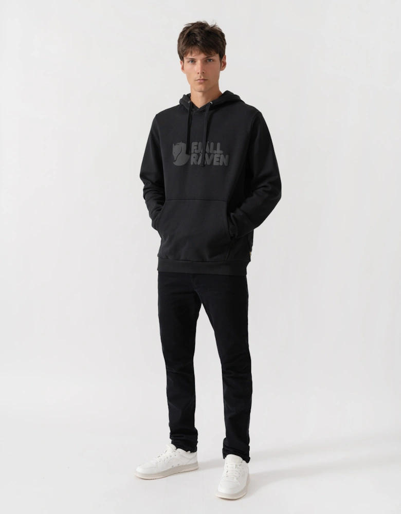 Fjallraven Logo Mens Hoodie - Black 550