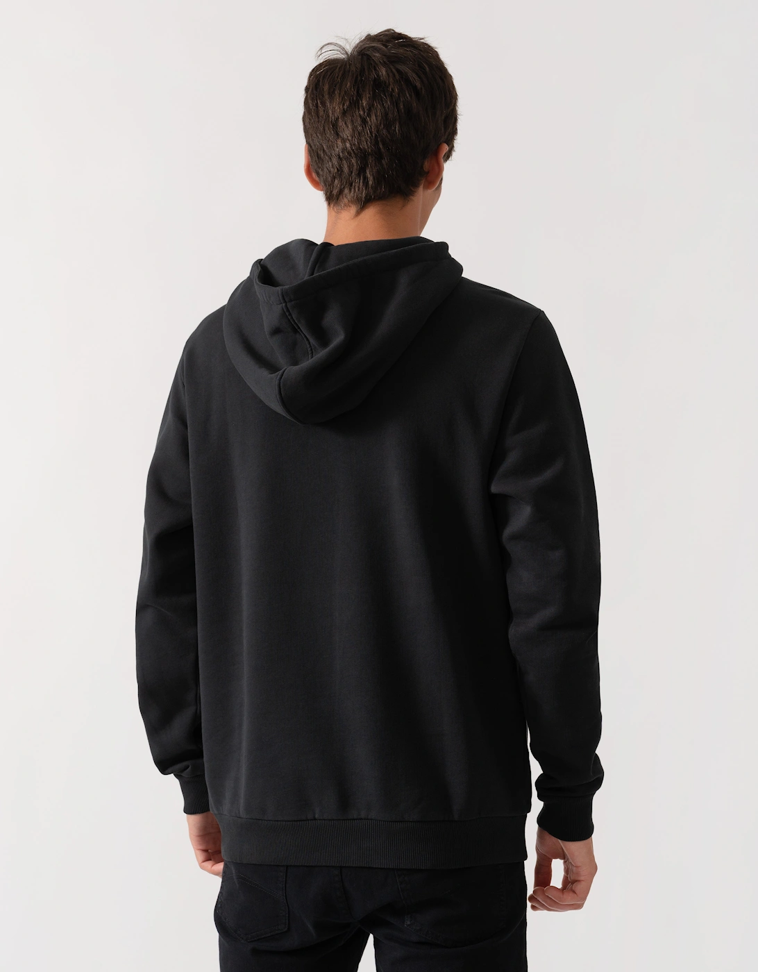 Fjallraven Logo Mens Hoodie - Black 550