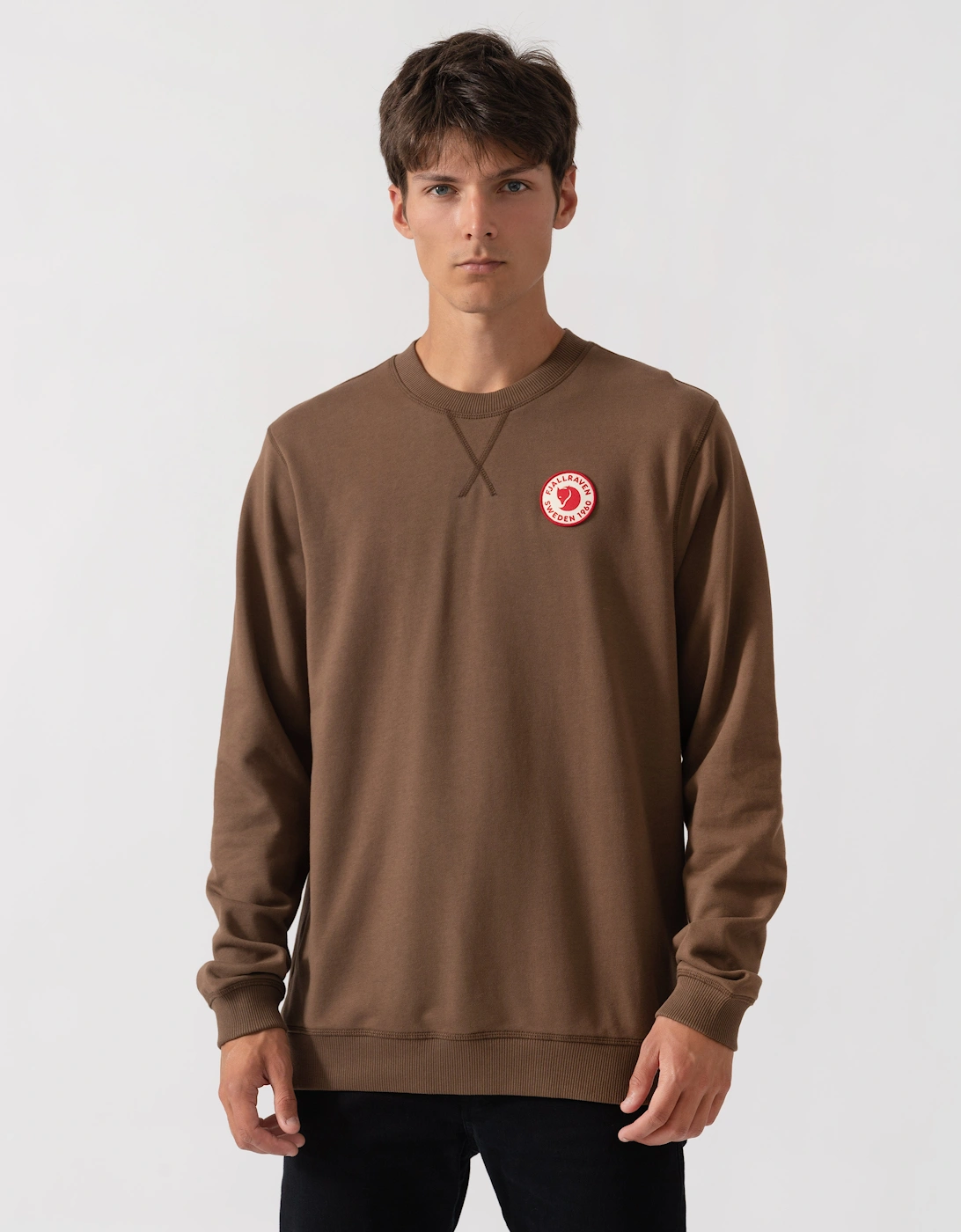 Fjallraven 1960 Logo Badge Mens Sweatshirt - Dark Oak 299