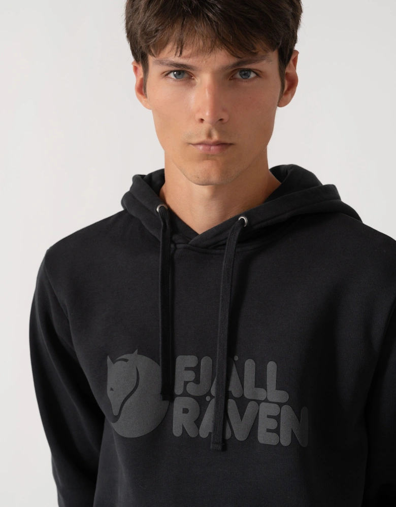 Fjallraven Logo Mens Hoodie - Black 550