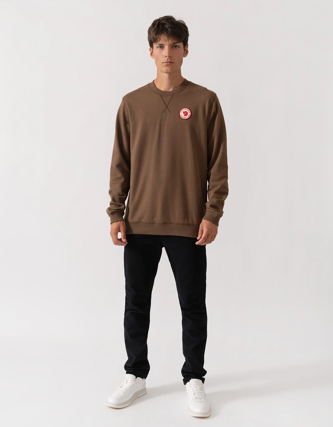 Fjallraven 1960 Logo Badge Mens Sweatshirt - Dark Oak 299