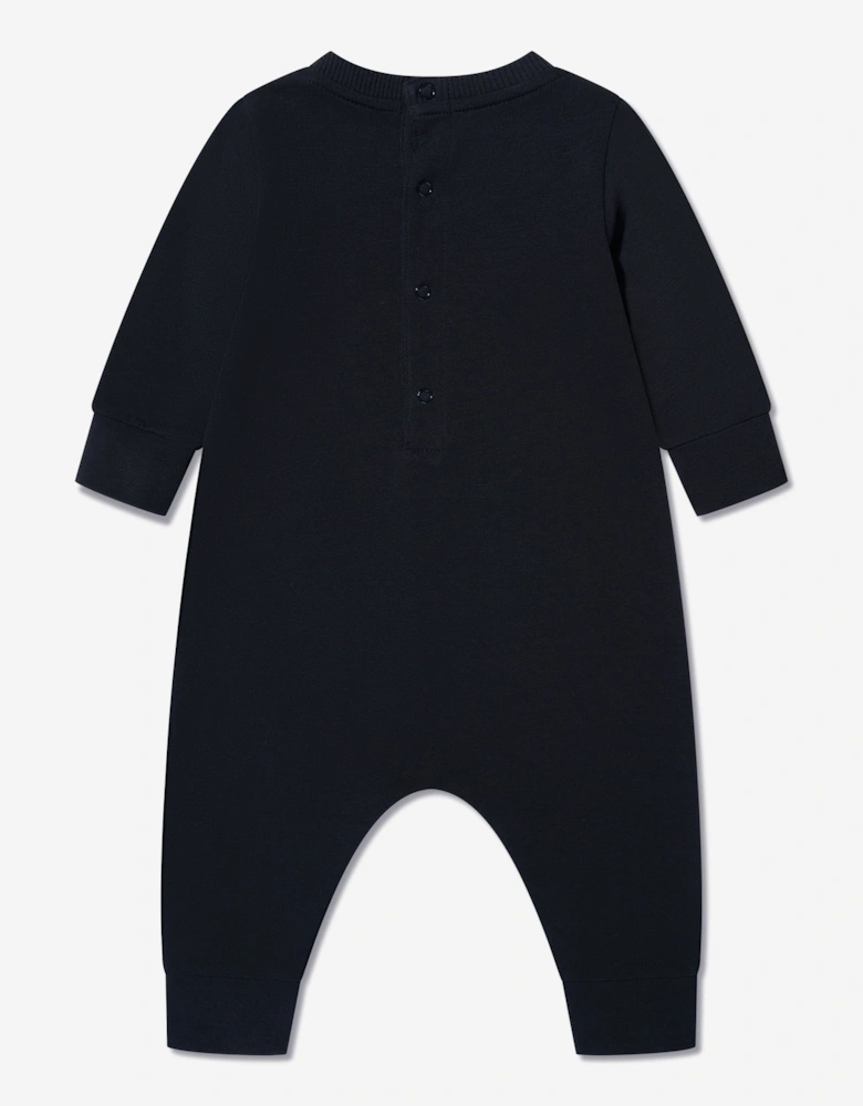 Moncler Enfant Baby Logo Romper in Navy