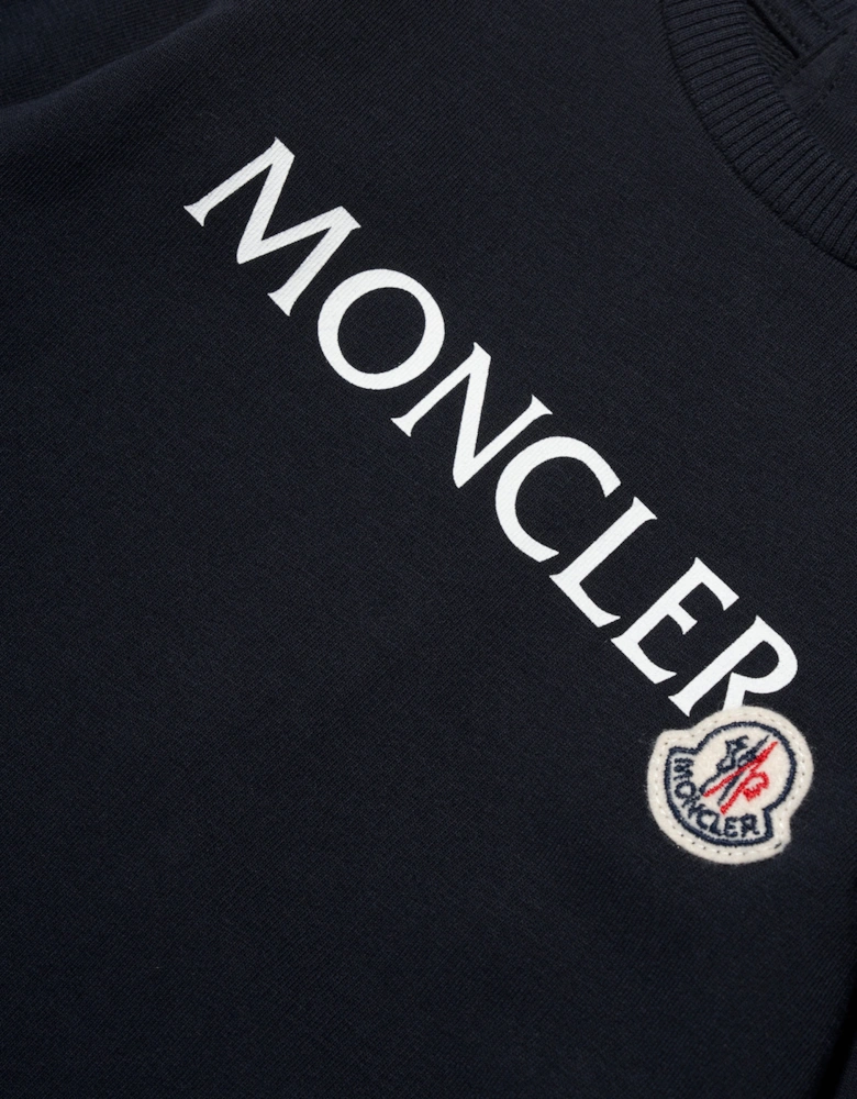 Moncler Enfant Baby Logo Romper in Navy